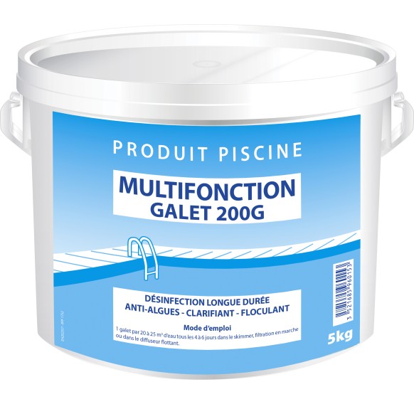 Chlore multifonction en galet de 200 g - 5 kg