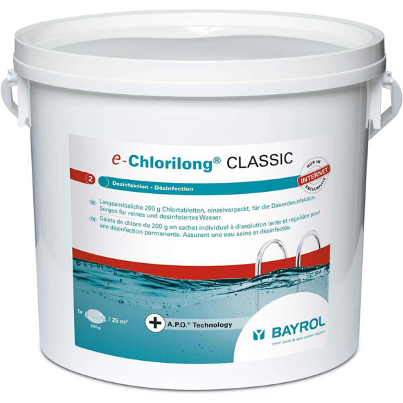 Entretien piscine BAYROL Chlorilong CLASSIC désinfection au chlore