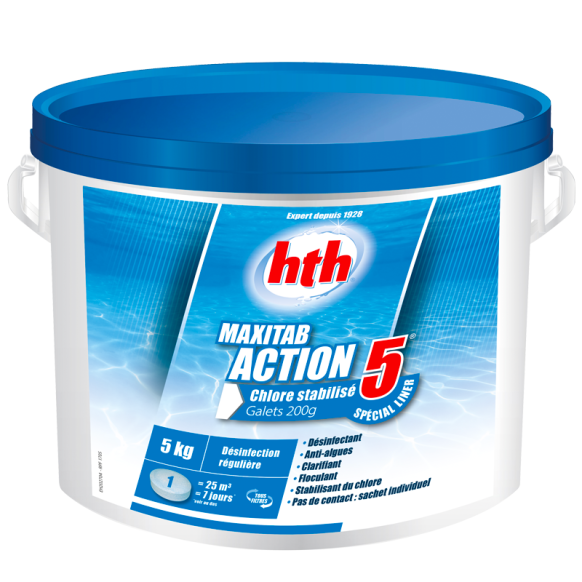 MAXITAB ACTION 5  HTH Spécial liner piscine galets 200 g.