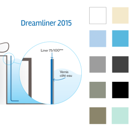Liner uni APF DREAMLINER 2015 verni 1 face 75/100ème