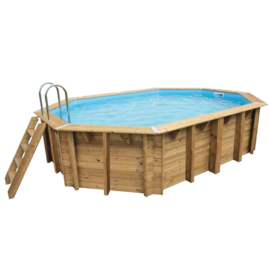 Piscine bois polygonale Ubbink Azura 355 x 490 x H 130 cm