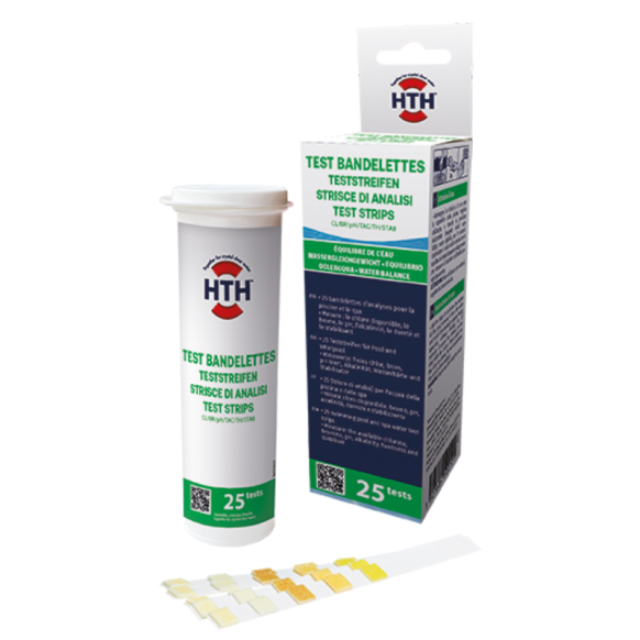 Test bandelette analyse Cl/pH/TAC/Br/Stab/TH HTH