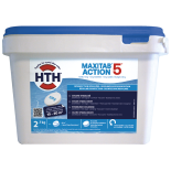 Chlore stabilisé MAXITAB ACTION 5 HTH piscines hors-sol 10 à 30 m3 Galet 135 g