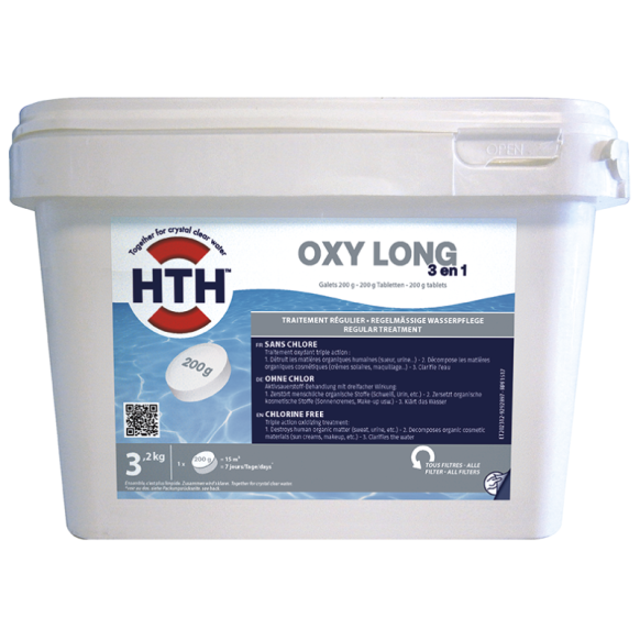 OXYGEN 3en1 HTH oxygène actif solide multifonction