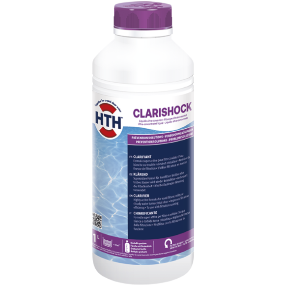 HTH Clarishock liquide clarifiant eau de piscine traitement choc