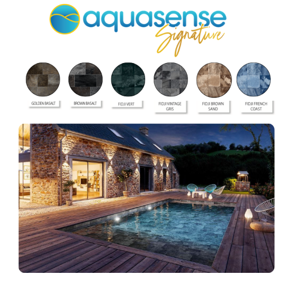 Liner PVC armé Aquasense Signature 180/100e - imprimé texturé