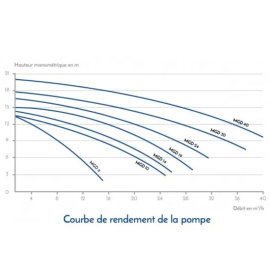 Pompe piscine gros débit VIPool MGD 19 m3/h Type 1,50 cv monophasé - RECONDITIONNÉ