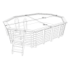 Piscine bois polygonale Ubbink Caraïbes 335 x 485 x H 120 cm