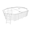 Piscine bois polygonale Ubbink Caraïbes 350 x 500 x H 130 cm