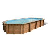Piscine bois polygonale Ubbink Caraïbes 400 x 670 x H 130 cm