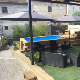 Piscine bois rectangulaire Ubbink Azura 200 x 400 cm x H 126 cm