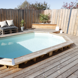 Piscine bois octogonale Ubbink Azura 300 x 400 cm x H 120 cm