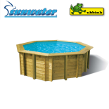 Piscine bois octogonale Ubbink Sunwater All in ONE 360 x H 120 cm