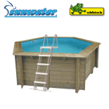 Piscine bois hexagonale Ubbink Sunwater All in ONE 410 x H 120 cm