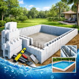 Kit Piscine Rectangulaire blocs polystyrène haute densité