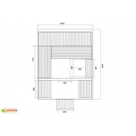 Sauna d'extérieur GAIA LUNA 6 places ou 3 allongés