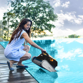 Robot piscine électrique Dolphin E30 – Nettoyage fond, parois et ligne d’eau – Filtration double niveau