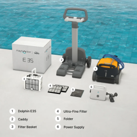 Robot piscine électrique Dolphin E35 avec chariot – Nettoyage complet fond, parois et ligne d’eau