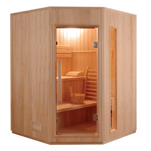 Sauna angulaire traditionnel vapeur France Sauna ZEN 3C - 3 places